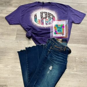 Cheetah Tie Dye tee (leave monogram in notes)