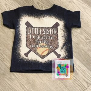 Little Sister softball tee (Available in baseball too, Leave in notes)