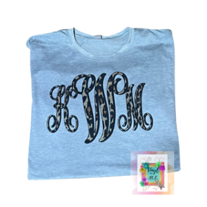 Blue Cheetah Monogram Tee (leave monogram in monogram form)
