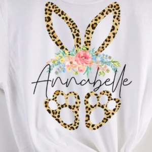 Personalized Cheetah bunny (leave name in notes section)