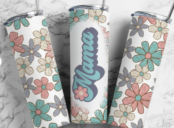 20oz Retro Mama tumbler with straw
