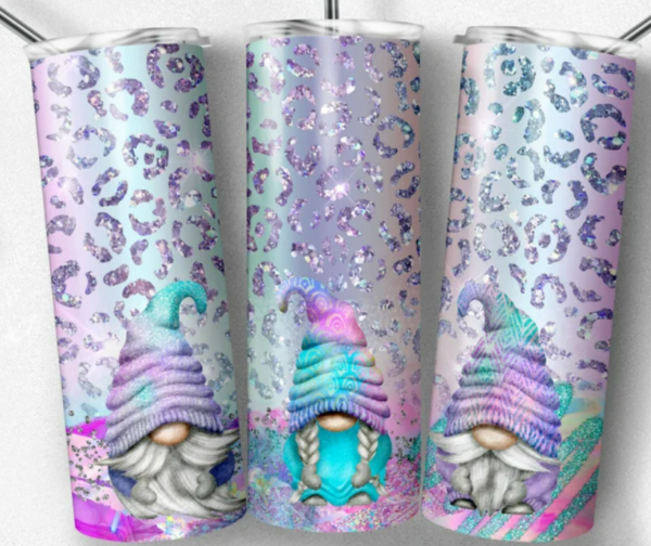 Spring leopard Gnome tumbler 20oz