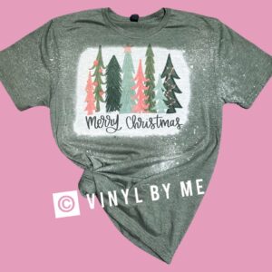 Merry Christmas pink tree tee