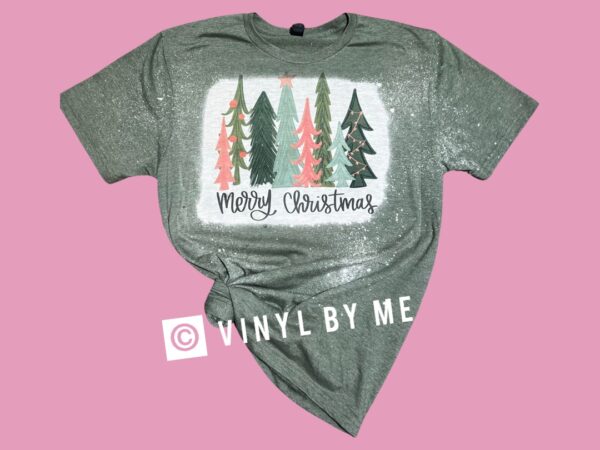 Merry Christmas pink tree tee