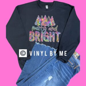 Pink leopard merry Christmas sweatshirt