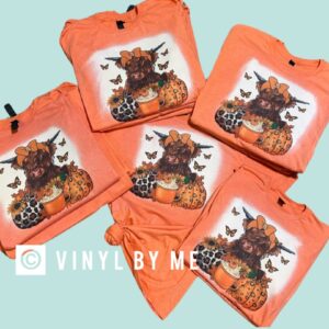 Orange Fall cow tee