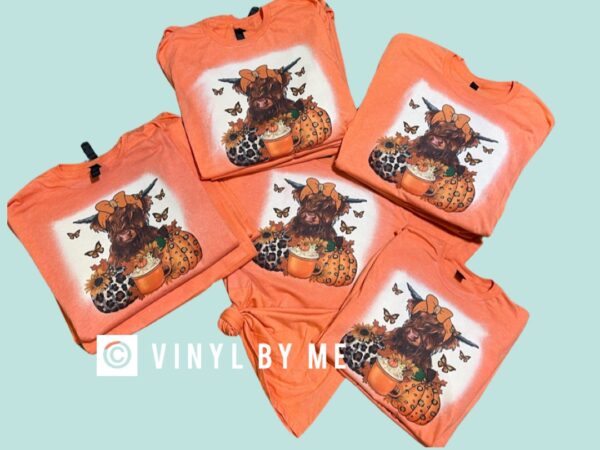 Orange Fall cow tee