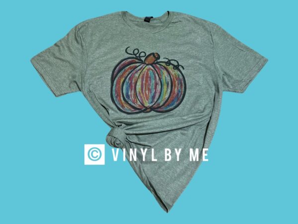 Green Water color pumpkin tee