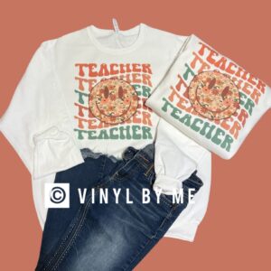 Retro floral teacher sweatshirt