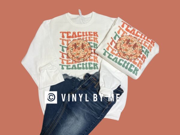 Retro floral teacher sweatshirt