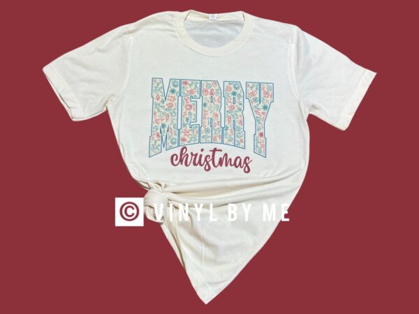 Cream Merry Christmas tee