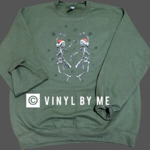 Green dancing skeletons sweatshirt