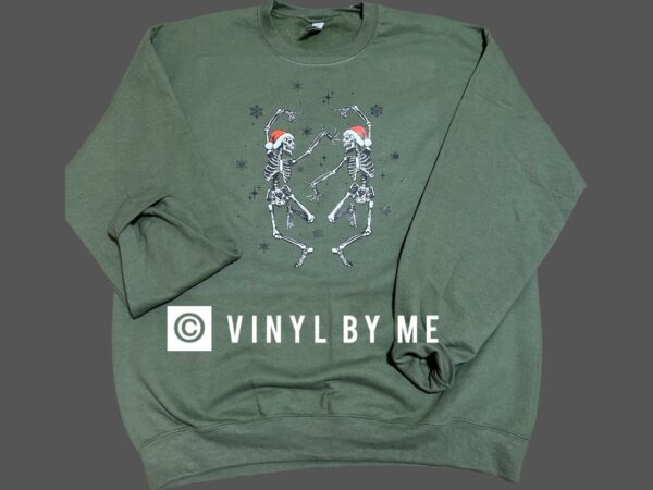 Green dancing skeletons sweatshirt