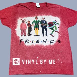 Red bleached friends tee