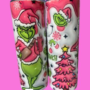 Pink Grinch 3d 20oz tumbler