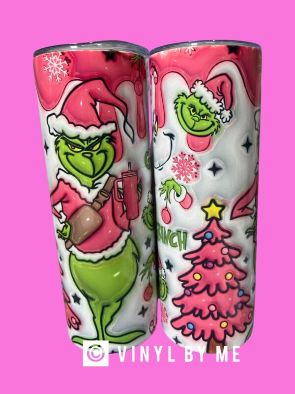 Pink Grinch 3d 20oz tumbler