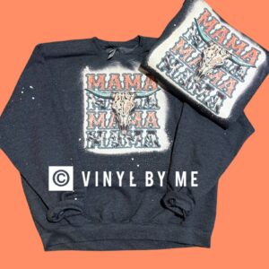 Cowhide mama bleached sweatshirt
