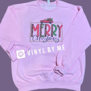 Pink Merry Christmas Truck sweatshirt