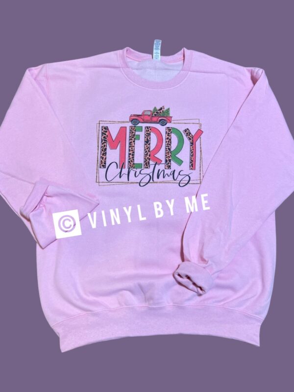 Pink Merry Christmas Truck sweatshirt