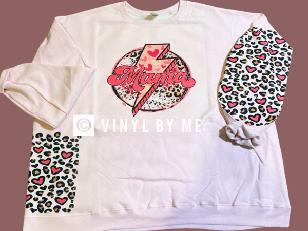 Pink cheetah Mama sweatshirt