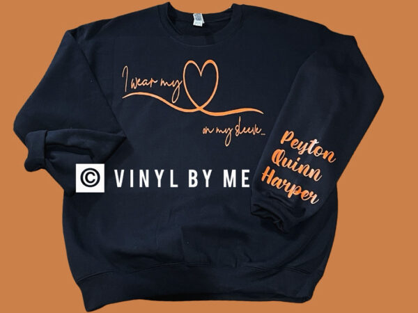 I wear my heart on my sleeve black sweatshirt