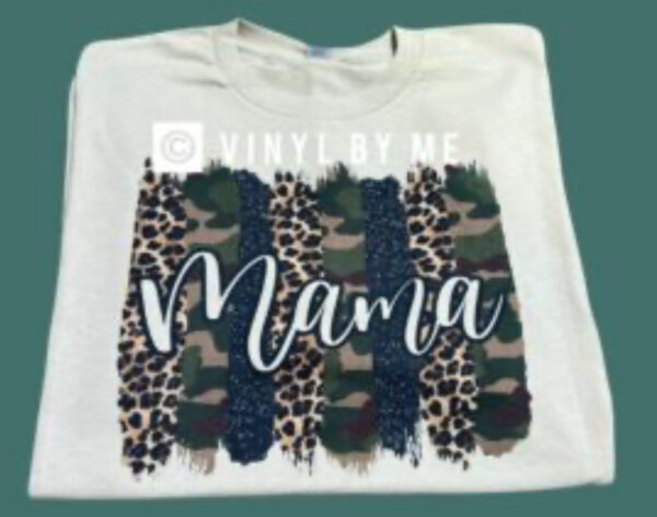 Camo leopard Mama tee