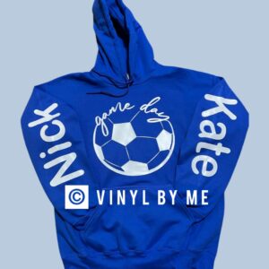 Game day soccer hoodie (leave hoodie color in note section)