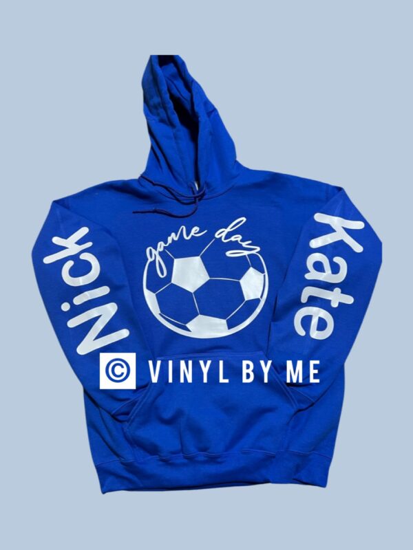 Game day soccer hoodie (leave hoodie color in note section)