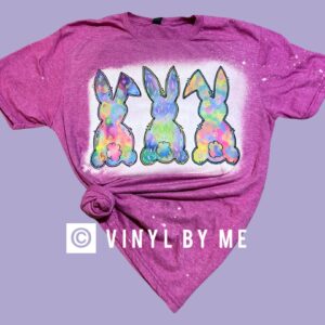 Three tye dye bunnies