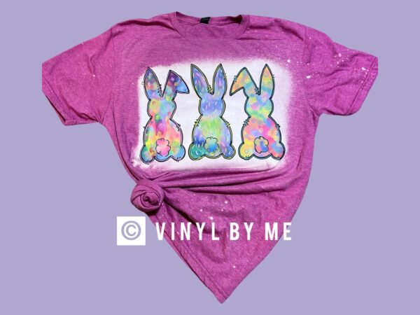 Three tye dye bunnies