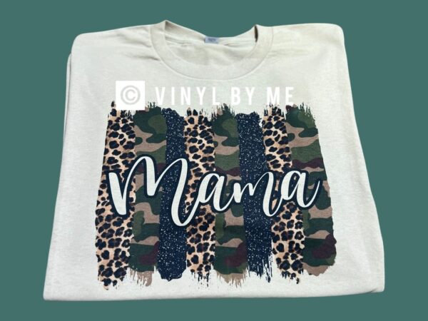 Camo leopard Mama tee - Image 2