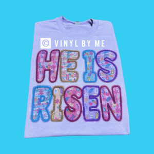 Lavender He is Risen tee