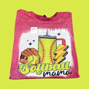 Red softball Mama tee