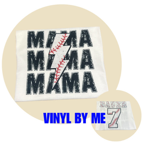 Front and back baseball mama (leave name and number in notes)