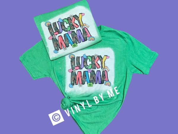Green Lucky Mama tee