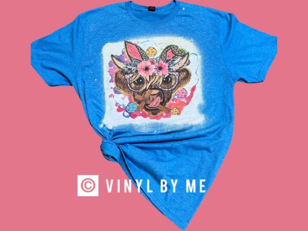 Blue Easter cow tee