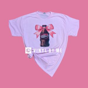 Pink Dr.Pepper bow tee