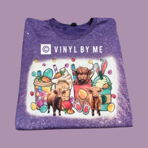 Purple Easter coffee cow tee
