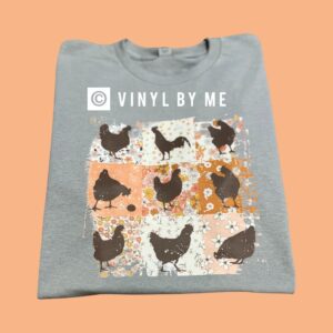 Gray retro chicken tee