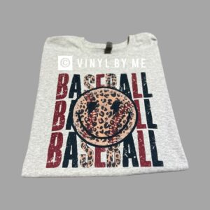 Retro baseball smiley tee