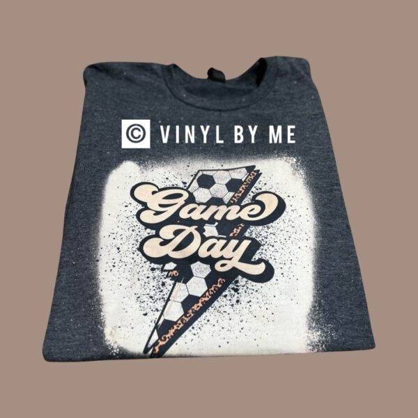 Bleached game day soccer tee