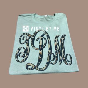 Sage cheetah monogram tee! (Leave monogram in note section in monogram form)