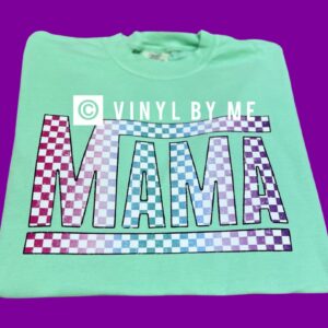 Checkered Mama comfort color tee