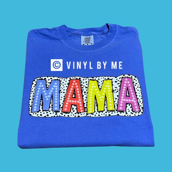 Mama polka dot comfort color tee