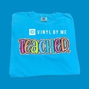 Lagoon blue comfort color teacher tee