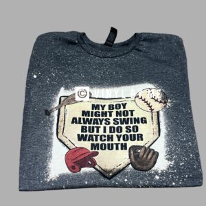 My boy gray bleached baseball tee