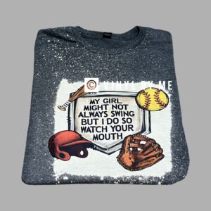 My girl softball bleached tee