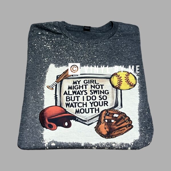 My girl softball bleached tee