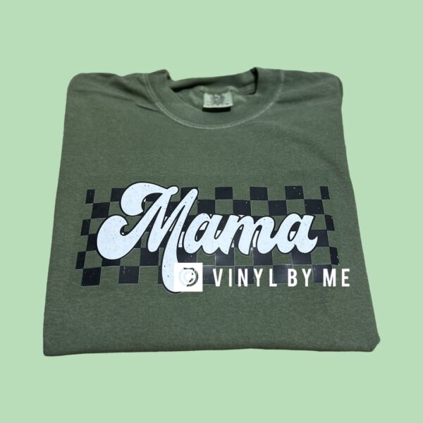 Hemp checkered Mama comfort color tee