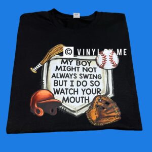 My boy might not swing black tee
